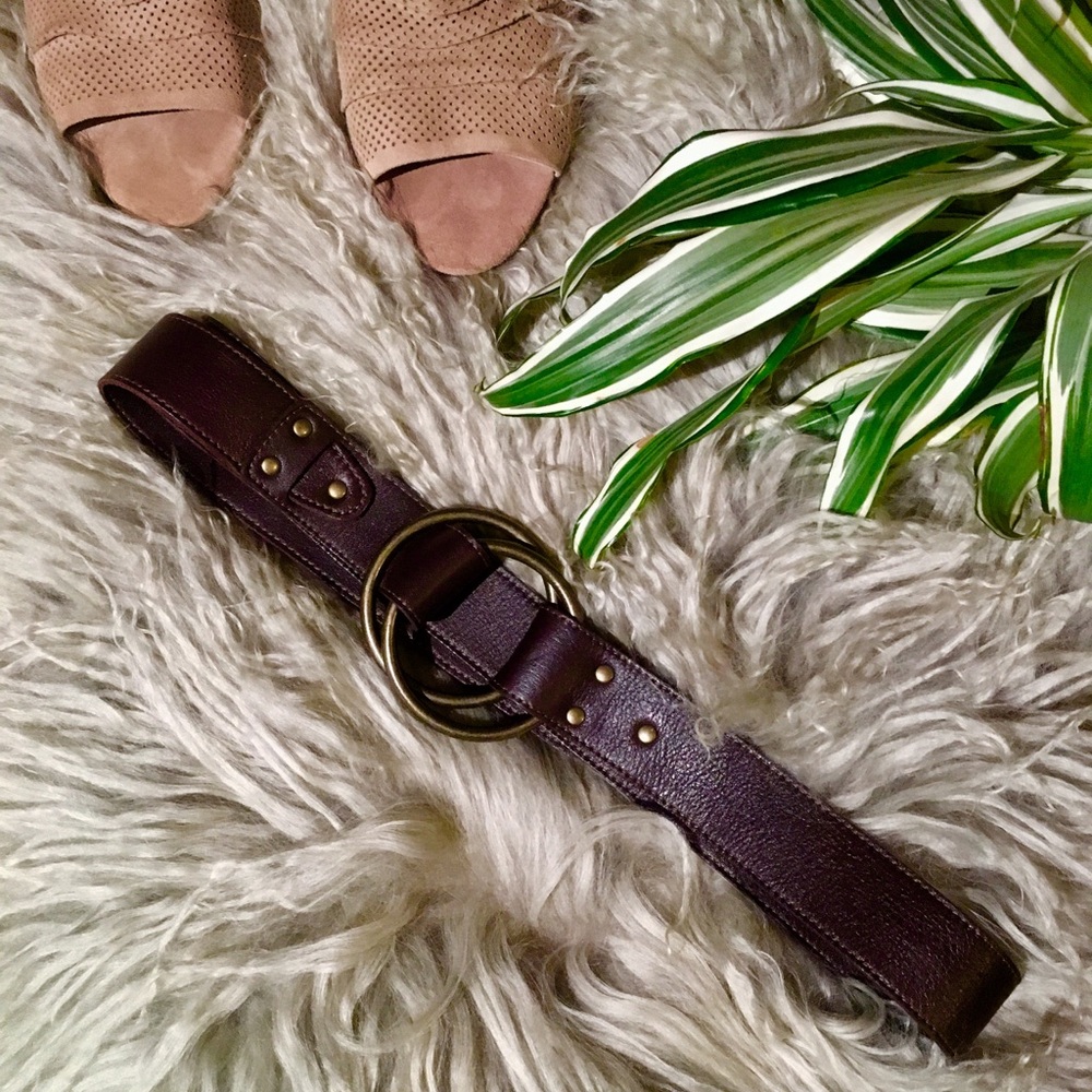 Black leather belt